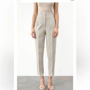 Zara High-Waisted Pants in Oyster White